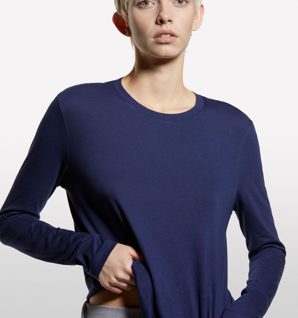 Blue long sleeve t-shirt - women's long sleeve t-shirts - Dark Blue | Sisley image number 4